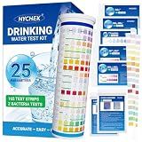 HYCHEK 25 in 1 Home Drinking Water Test Kit, 165 Strips + 2 Bacteria Tests