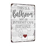 VIVENBOPTI Decor Signs Metal Tin Sign Funny Sarcastic Party Wall Art Decor Toilet Signs For Bathroom Door Restroom Door Signs This Is A Bathroom Not An Internet Cafe Sign 12x8 Inches