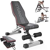 YOLEO Adjustable Weight Bench for Home Gym, ASTM-Certified 827LBS, 95% Pre-Assembled, Foldable Gym Bench with 84 Positions Incline Decline Flat, Wider Seat