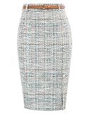 Kate Kasin Women's High Waist Stretchy Bodycon Office Midi Pencil Skirt