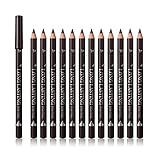 SUMEITANG 12 Pcs Dark Brown Eyebrow Pencil Eyeliner Makeup，Soft Textured，Easy to Color，Waterproof，Long Lasting Eyebrow Tint Pen for Fills in Sparse Areas and Gaps Create a Natural Eye Brow