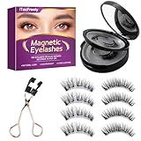 Magnetic Eyelashes, Effectively Natural Look False Lashes without Eyeliner, Light Weight & Waterproof Magnetic Eyelashes No Glue-Black