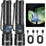 Tughlax Rechargeable Flashlights Super Bright LED Flash Light 2 Pack