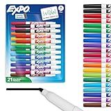 EXPO Dry Erase Markers, Low Odor Ink, Assorted Colors, Fine Tip, 21 Count - Whiteboard, Essential Supplies for Office, School, Classroom, Teachers
