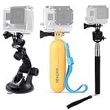 Action Camera Accessories Kit Compatible with Gopro Hero 13 12 11 10 9 8/AKASO EK7000/Brave 4/Brave 7 LE/DJI Osmo Action 5 pro/ODDV/Xilecam, Selfie Stick Suction Cup Mount Floating Handle Grip