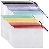 EOOUT 24pcs Mesh Zipper Pouch Bags, for Organizing Storage, Waterproof Zipper Pouches, Letter Size, File Bags for Toys, Puzzle, Board Games