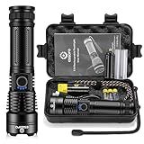 Esgofo Flashlights High Lumens 10000 Rechargeable, Super Bright Handheld LED Flash Light, Powerful Emergency Linternas, Waterproof, Long Lasting, for Hiking Camping Gift