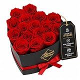 GLAMOUR BOUTIQUE Preserved Flowers, 16 Forever Red Roses in Heart Gift Box