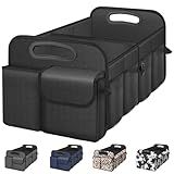 Femuar Car Trunk Organizer with Large Capacity Waterproof Car Accessories for Women & Men, Collapsible Trunk Organizer for Suv/Jeep/Sedan,Tools (Black, Standard)