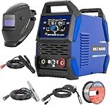 BILT HARD 135A 3-in-1 IGBT Inverter Welder, 110V Flux Core MIG/Lift TIG/Stick Welding Machine with Synergic Control, LED Display, 2T/4T/SPOT Modes & Full Kit (Solar Helmet)