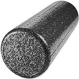 Day 1 Fitness High Density Muscle Foam Rollers - Sports Massage Rollers for Stretching, Physical Therapy, Deep Tissue, Myofascial Release - Ideal for Exercise and Pain Relief - Solid Black, 12"