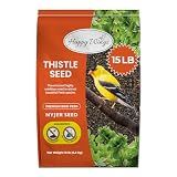 Happy Wings 15LB Thistle Seed Bird Food, 100% Natural, Extra Clean, No Grow