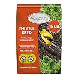 Happy Wings Nyjer Thistle Seeds for Wild Birds 15 lbs No Grow Premium Bird Seed Attracts Finches, Goldfinches, Ideal for Year-Round Feeding High in Protein and Energy.