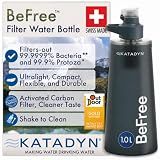 Katadyn BeFree AC 2-Stage Filter Collapsible Travel Water Bottle 1L, Blue