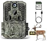 WOSPORTS Trail Camera,48MP 4K 0.2S Trigger Motion Activated,Game Hunting Camera with Night Vision IP66 Waterproof 2.0''LCD 120°Wide Cam Lens for Outdoor Scouting Wildlife Monitoring Home Security