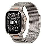 BXUXOHS Milanese Loop- Compatible with Apple Watch Ultra 3 2 1 Band for Men 49mm 46mm 45mm 44mm 42mm 41mm 40mm 38mm,Magnetic Mesh Metal Strap Wristband for iWatch SE 3/2 Series 11/10/9/8/7/6/5/4 Ultra