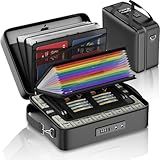 ENGPOW Fireproof Document Box with Lock, Fireproof Water Resistant Hard Case File Organizer Safe Box with Multi Pockets, Protects Important Documents Certificates Laptop Passports (Black)