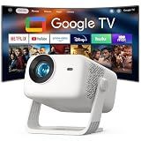 【Google TV & 3500ANSI & 4K】Smart Projector with WiFi and Bluetooth, VISSPL AI Auto Focus & Auto Keystone Portable Outdoor Overhead Projector, Movie Home Theater Gaming Projectors for Bedroom Ceiling