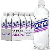 Propel Electrolyte Enhanced Water Sports Drink, Grape Flavored Water, Zero Calorie & Zero Sugar Hydration with Electrolytes and Vitamins C & E, 16.9 fl oz Bottles (12 Pack)
