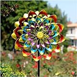 Garden Wind Spinners Outdoor Large Metal, 84'' Yard Art Wind Sculptures & Spinners, Windmills Gifts for Mother's Day Birthday Lawn Patio Decor(Rainbow)