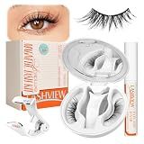 LASHVIEW Upgrade Magnetic Eyelashes with Applicator,No Glue Needed Natural Wispy Magnetic Lashes, Reusable Soft Magnetic Eyelashes, Cat Eye Look Easy to Wear & Remove (AN26)