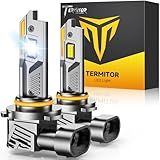 Termitor 9012/HIR2 Light Bulbs, 90,000LM 15X Ultra-Bright 6500K, 360° Adjustable Quick Install, Real 1:1 Size Direct Replacement 9012 Fog Light Bulb, IP68, Plug N Play, Pack of 2
