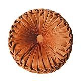 Teieas Round Throw Pillow Velvet Home Decoration Fall Pumpkin Throw Pillows