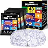 XPCARE 48 Pack Steam Eye Masks for Dry Eyes, Self Heated Steam Warm Eye Mask, Disposable Heated Eye Mask for Dark Circles, Puffy Eyes, Relief Stress Eye Fatigue (Unscented)