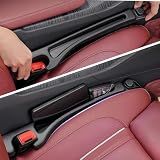 Car Seat Gap Filler 2 Pack, Upgraded 3-in-1 Car Seat Gap Plug Organizer with Storage Slot & Hook, Universal Fit No-Drop Seat Side Gap Seam Filler Between Seat & Console for Car, SUV, Truck