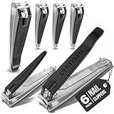 Nail Clippers Set 6 -Pack - Includes Toenail Clippers, Fingernail Clipper, and Finger Nail Clippers for Men and Women Adult, Toe Nail and Fingernail Clipper Kit
