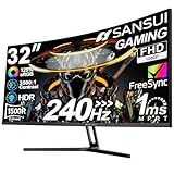 SANSUI 32 Inch Curved 240Hz Gaming Monitor High Refresh Rate, FHD 1080P