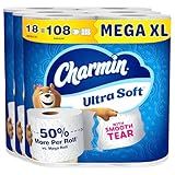 Charmin Ultra Soft Toilet Paper, 18 Mega XL Rolls = 108 Regular Rolls