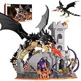 Fire Dragon Toy Building Set, Medieval Castle Buildings Blocks for Adult Teens Kids 8+ Boys Girls, DIY Model Building Kits Home Office Decor Birthday, 919PCS