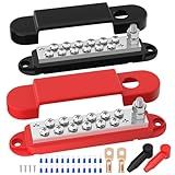 RVBOATPAT Power Distribution Block 12V 150A 1/4" Stud Marine Bus Bar 12 Volt DC Battery Busbar for Boat Automotive Solar Wiring