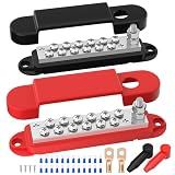 RVBOATPAT Power Distribution Block 12V 150A 1/4" Stud Marine Bus Bar 12 Volt DC Battery Busbar for Boat Automotive Solar Wiring