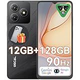 OSCAL Android Phones Unlocked for T-Mobile, FLAT 2 Android 15 Phone(2026), 12GB+128GB/2TB TF Octa Core, Dual SIM Phones Unlocked (US Warranty), 5000mAh, 90Hz,6.56"HD+, 4G/GPS/Fingerprint/Face ID-Black