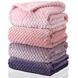 Frienda 4 Pcs Baby Blanket for Girls Boys Infant 32x24, Pink Color