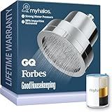 MyHalos® Filtered Shower Head for Hard Water Filter - High Pressure, Removes Chlorine - Shower Head Filter for Hard Water Softener Showerhead, Easy Install, For Hair & Skin, Filtering (Chrome)