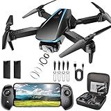 Oddire Drone with Camera - Drones for Adults, with 2 Batteries, Carrying Case, Propellers, 1080P HD Foldable Drone with Stable Hover, Trajectory Flight, Gravity Control, One Key Take Off/Land, 3D Flip