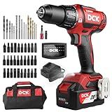 DCK 20V Brushless Hammer Drill, 531 in.lbs, 36000 BPM, 1/2" Keyless All-Metal Chuck, 4.0Ah Battery, 22+1+1 Clutch, Impact Drill Kit for Drilling Brick Wall, Metal, Wood, KDJZ05-13