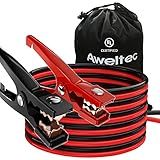 AWELTEC Jumper Cables for car, UL-Listed 8 Gauge 12 Feet Heavy Duty Booster Cables with Carry Bag (8AWG x 12Ft)