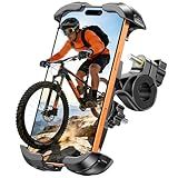 Zewdov Motorcycle Phone Mount [Secure Grip][Anti-Drop], Upgrade Bike Phone Holder [1s Stable Lock], 360° Rotatable Phone Holder for Mountain Bike/ATV, Fits for iPhone/Samsung 4.7-6.9", Screw Mount