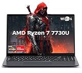 KAIGERR Gaming Laptop, 15.6inch Laptop with AMD Ryzen 7 7730U(8C/16T, Up to 4.5GHz), 16GB RAM 512GB NVMe SSD Windows 11 High Performance Laptop Computer, Up to 2TB, Radeon RX Vega 8 Graphics, WiFi 6