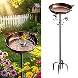 Parovite 50" Tall Metal Bird Bath for Outside, Water Feeder Bowl Outdoors