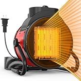 Outdoor Patio Heaters - 1500W Portable Electric Garage Heater with 2S Fast Heating, Overheat Protection, Heaters Heat Up in 3 Modes, Patio Heaters for Outdoors, Tents and Indoors, Red