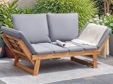 Devoko Outdoor Couch Acacia Wood Outdoor Sofa Balcony Furniture (Grey)