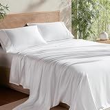 Bedsure PureWoven 100% Rayon Derived from Bamboo, King Size Sheets Set