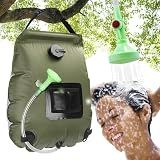 KIPIDA Solar Shower Bag | 5 Gal/20L Solar Heating Camping Shower Bag | Removable Hose | On-Off Switchable Shower Head | Ducha Portatil | Traveling Shower | Portable Shower for Beach Swimming, Hiking