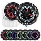 CIMIAUTO 2" 52mm Clock Gauge 7 Color for Marine Boat Yacht Car Waterproof 0-12 Hours Clock Meter Gauge [Black]