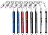 8 Pack Candle Lighter Electric Rechargeable Flameless Arc Lighters Flexible Neck USB Plasma Long Lighter for Candles BBQ Grill Camping Birthday Fireworks
